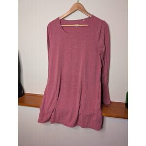 Toad&Co Swifty Long Sleeve Tunic – Medium – Red & Gray Stripe